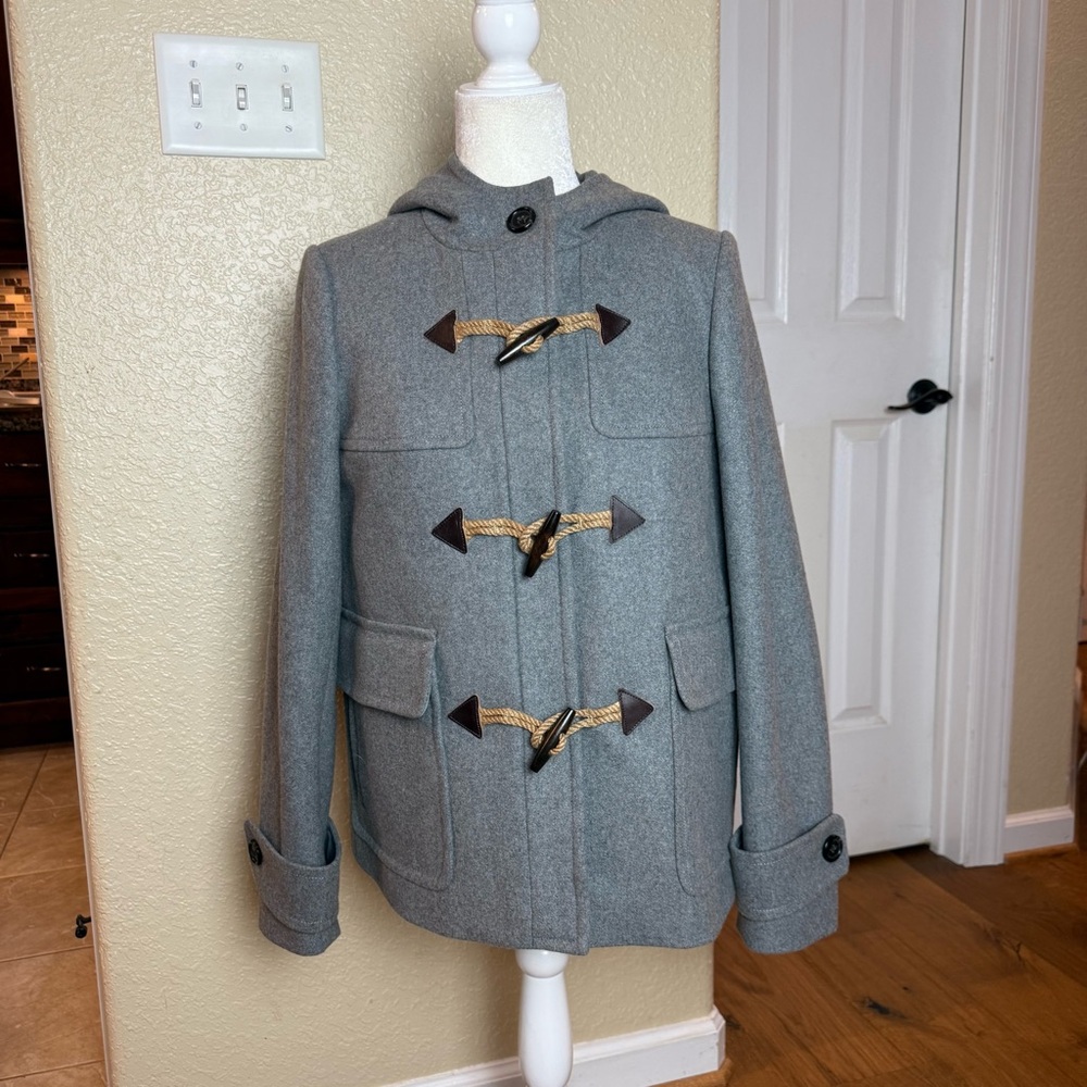 NWOT J. Crew Italian Melton Wool Duffle Coat Sz 8 - Picture 3 of 9